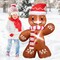 4 Feet Inflatable Gingerbread Man Christmas Decoration with Santa Hat LED Lights Perfect for Outdoor Indoor Holiday Decor Christmas Inflatable Doll Great for Lawn Garden Christmas Party